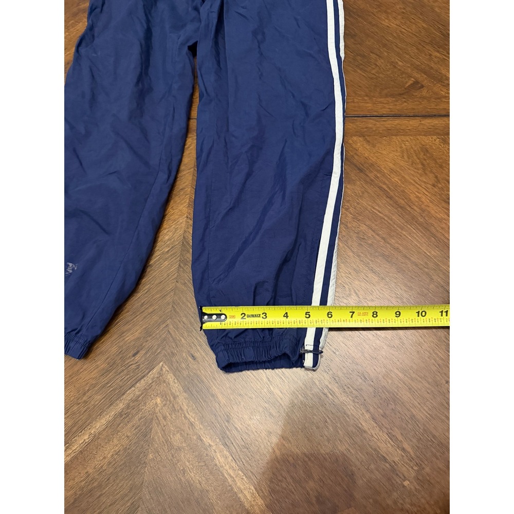 Adidas Vintage Navy Blue 3 Stripe Windbreaker Track Pants Mens Medium - Picture 5 of 8